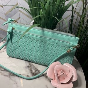 Mint Green Clutch With Strap